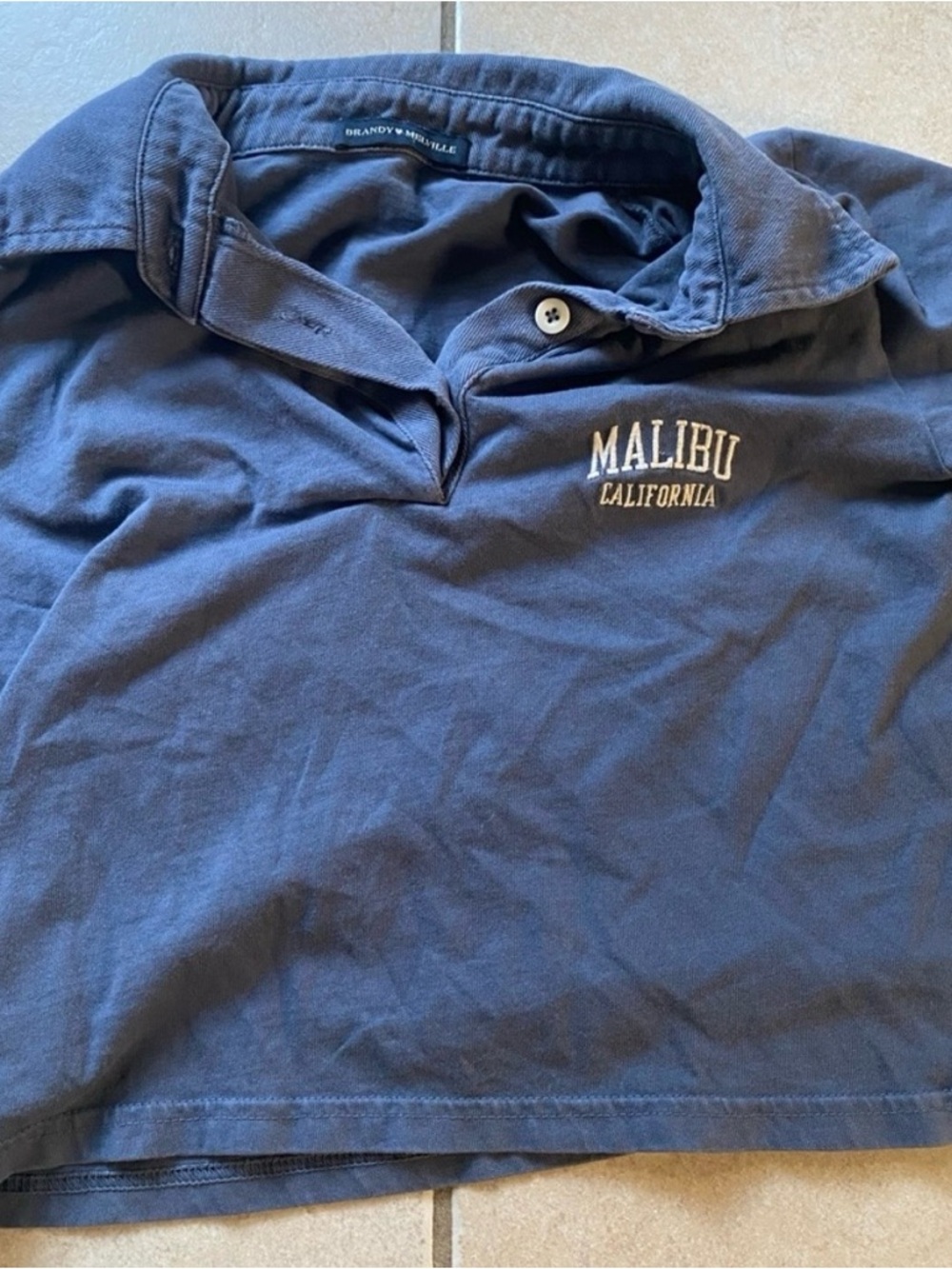 Brandy Melville Navy "Malibu California" Polo